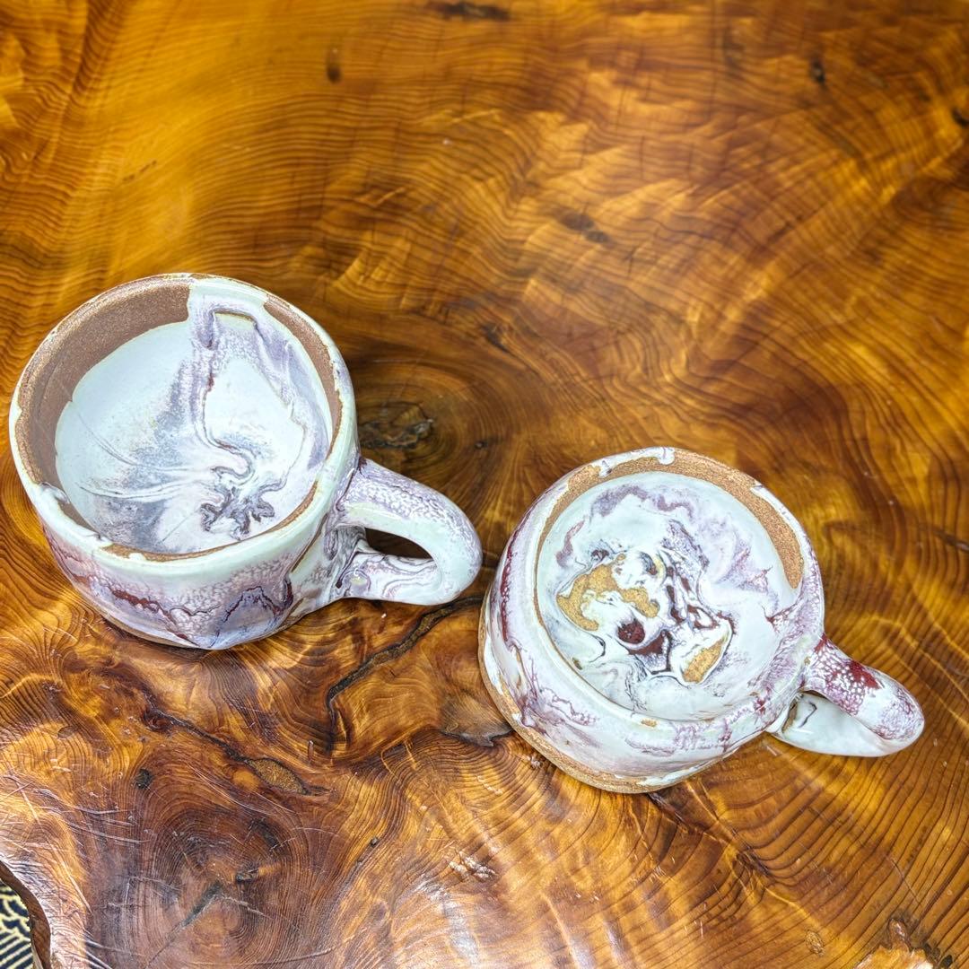 詳細不明 マグカップ2点　在銘 小林 小岱焼？　小代焼　作家物？