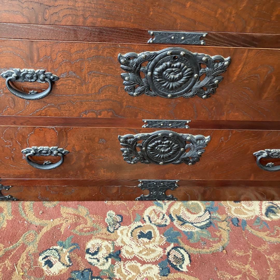 昭和レトロ 古家具 仙台箪笥 4段5杯 引き出し箪笥 和箪笥 ビンテージ古道具