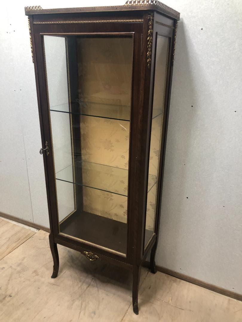 送料無料 ス. キュリオキャビネット 飾り棚 ヨーロピアン 73041-1-70