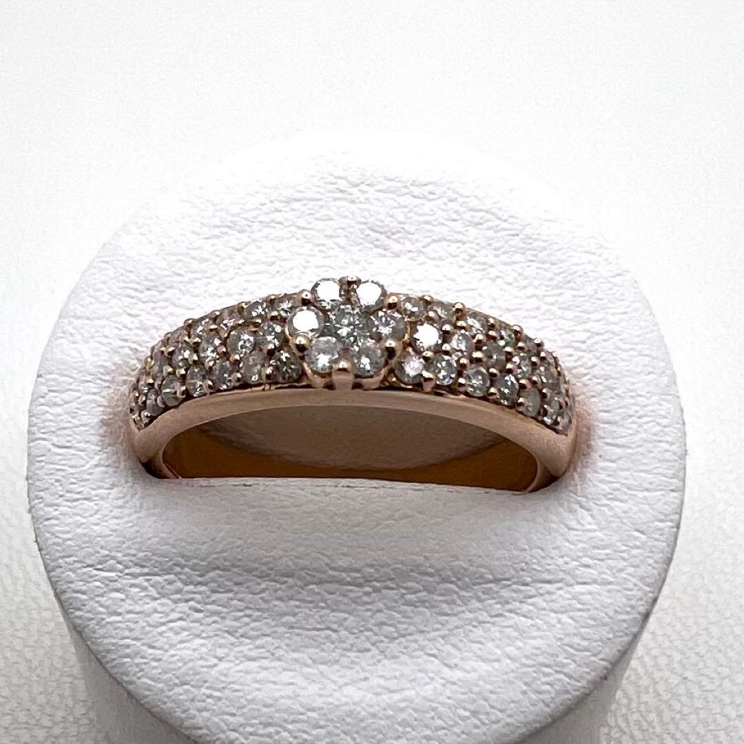 K18 PGリング　幅4.3〜3.2㎜ダイヤ0.5ct 12号 3.43g