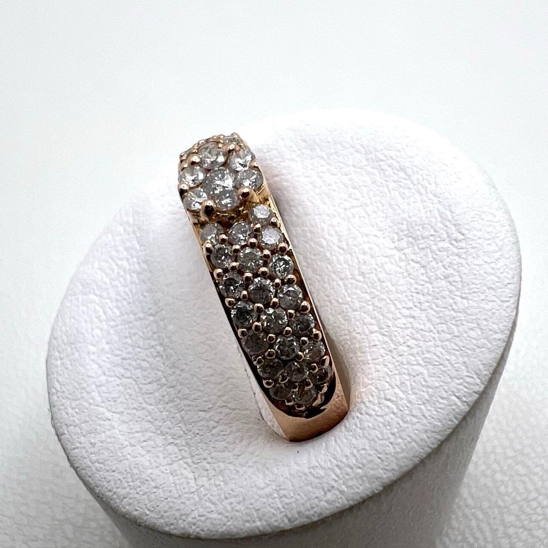 K18 PGリング　幅4.3〜3.2㎜ダイヤ0.5ct 12号 3.43g