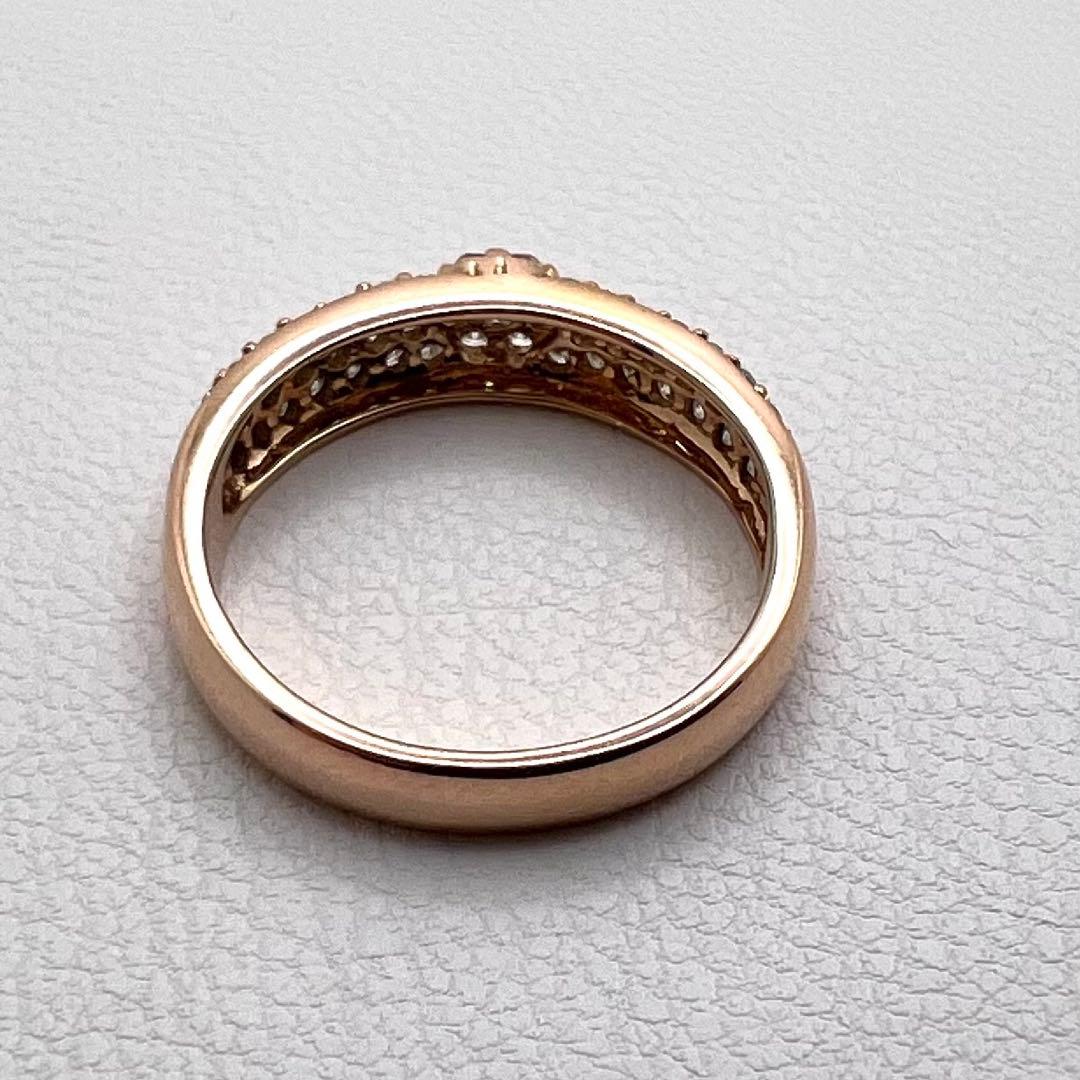 K18 PGリング　幅4.3〜3.2㎜ダイヤ0.5ct 12号 3.43g