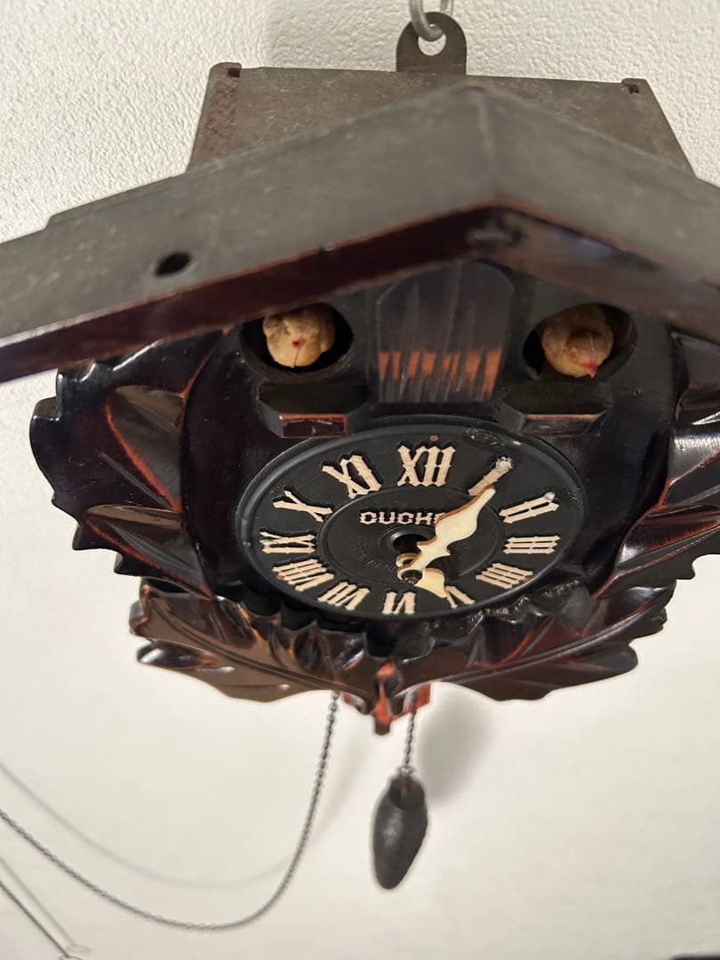 小型レトロ　ゼンマイ時計ハト時計