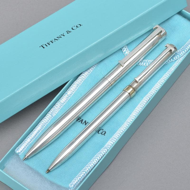 ティファニー◇ボールペン シャーペン2本セット 925 14K 磨き済 シルバー