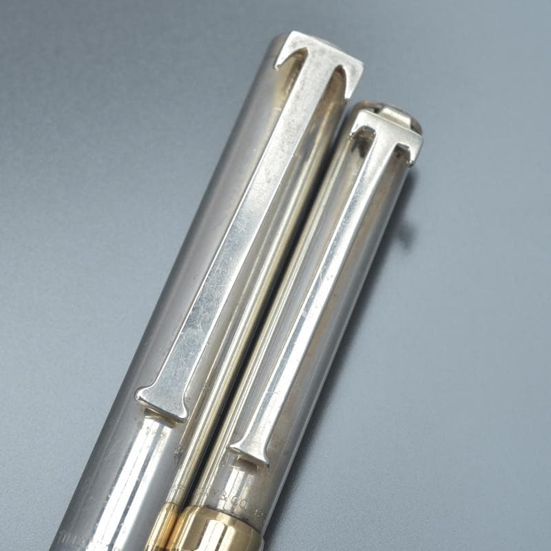ティファニー◇ボールペン シャーペン2本セット 925 14K 磨き済 シルバー