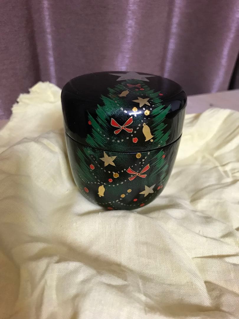 茶道具 お棗 西村弘峰作 クリスマスツリー蒔絵