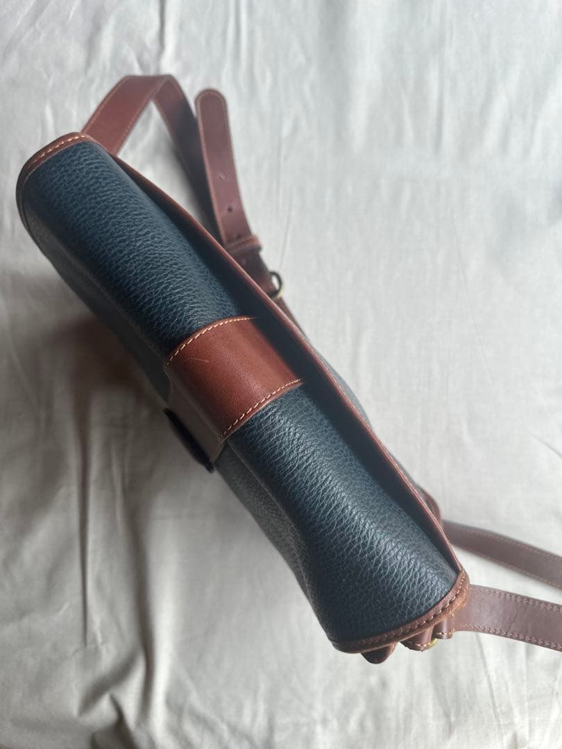 ネイビーレザーショルダーバッグ　oldcoach オールドコーチ　vintage