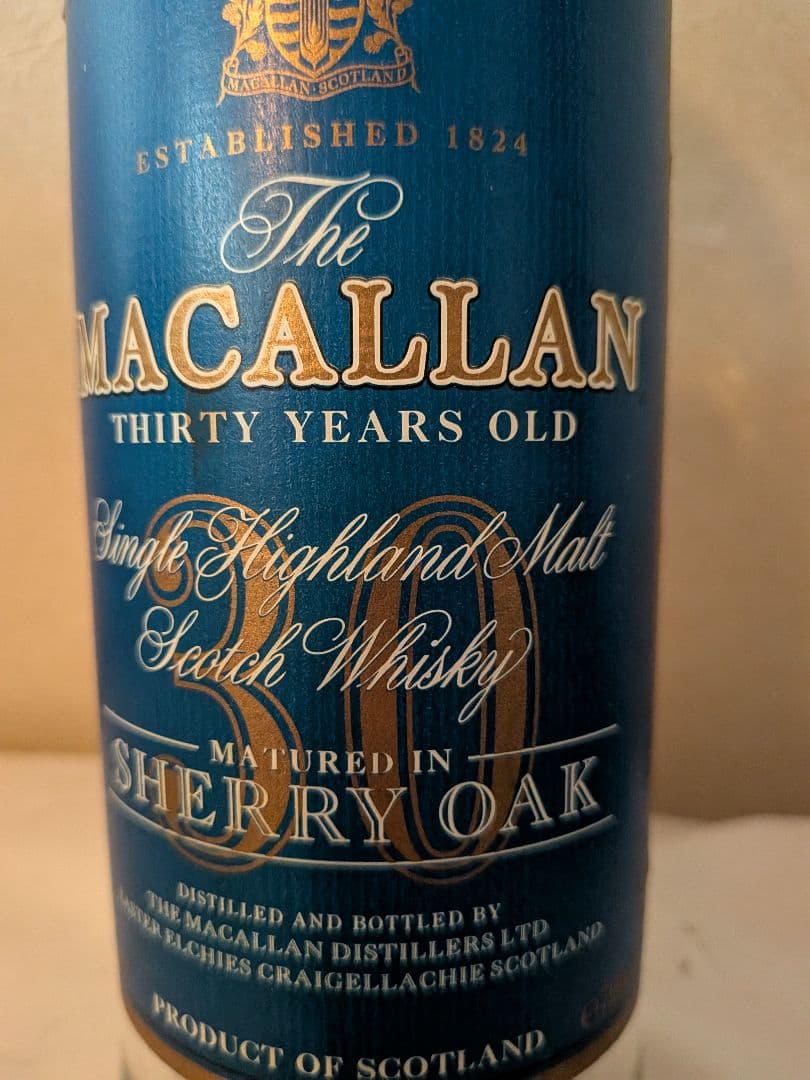 The Macallan 30 Years Old Sherry Oak　空瓶