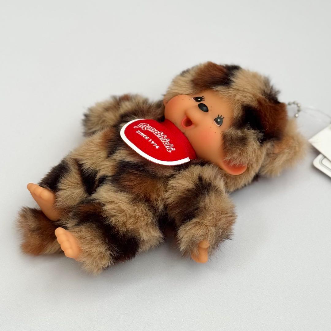 カスタム モンチッチSSキーチェーン ヒョウ柄（ベージュ)