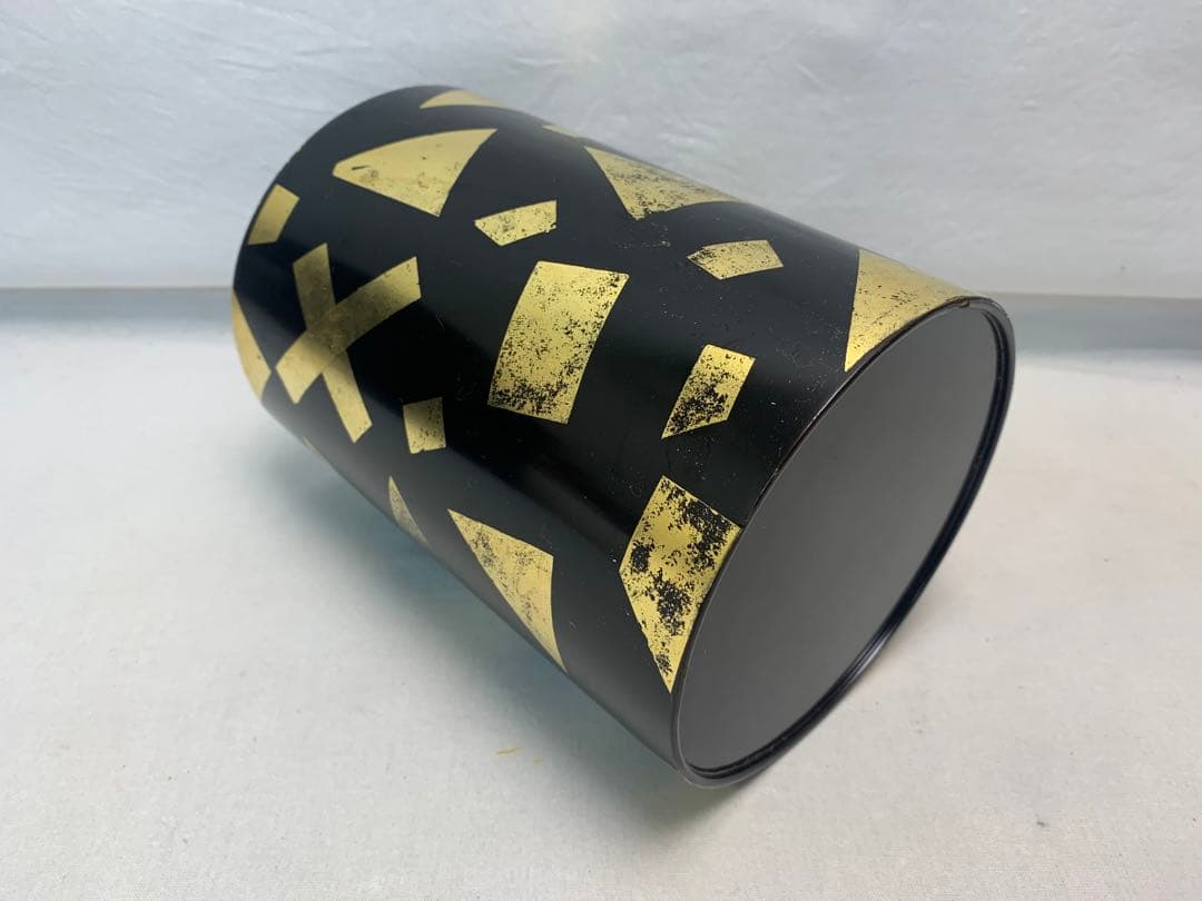 美品 茶道具 木製 葉蓋水指 玄々斎好写 箔散らし 曲物