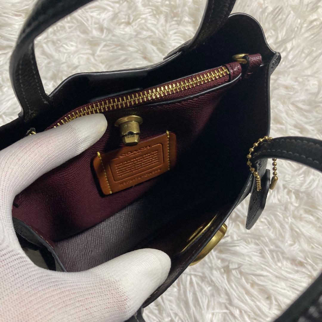 未使用級　現行　コーチ　ショルダーバッグ　ウィロウ トート バッグ 18　黒