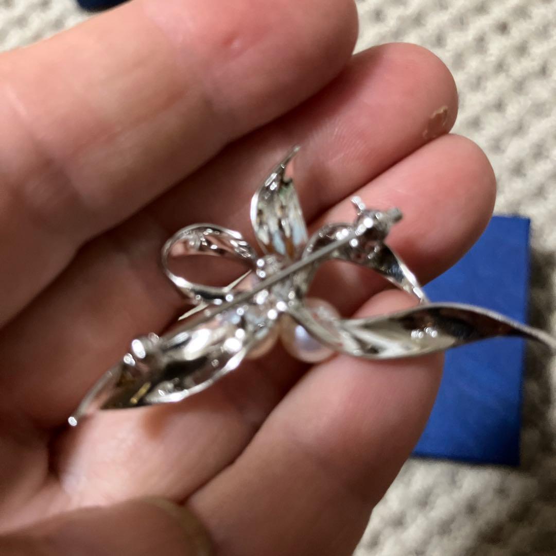 MIKIMOTO パールブローチ シルバー