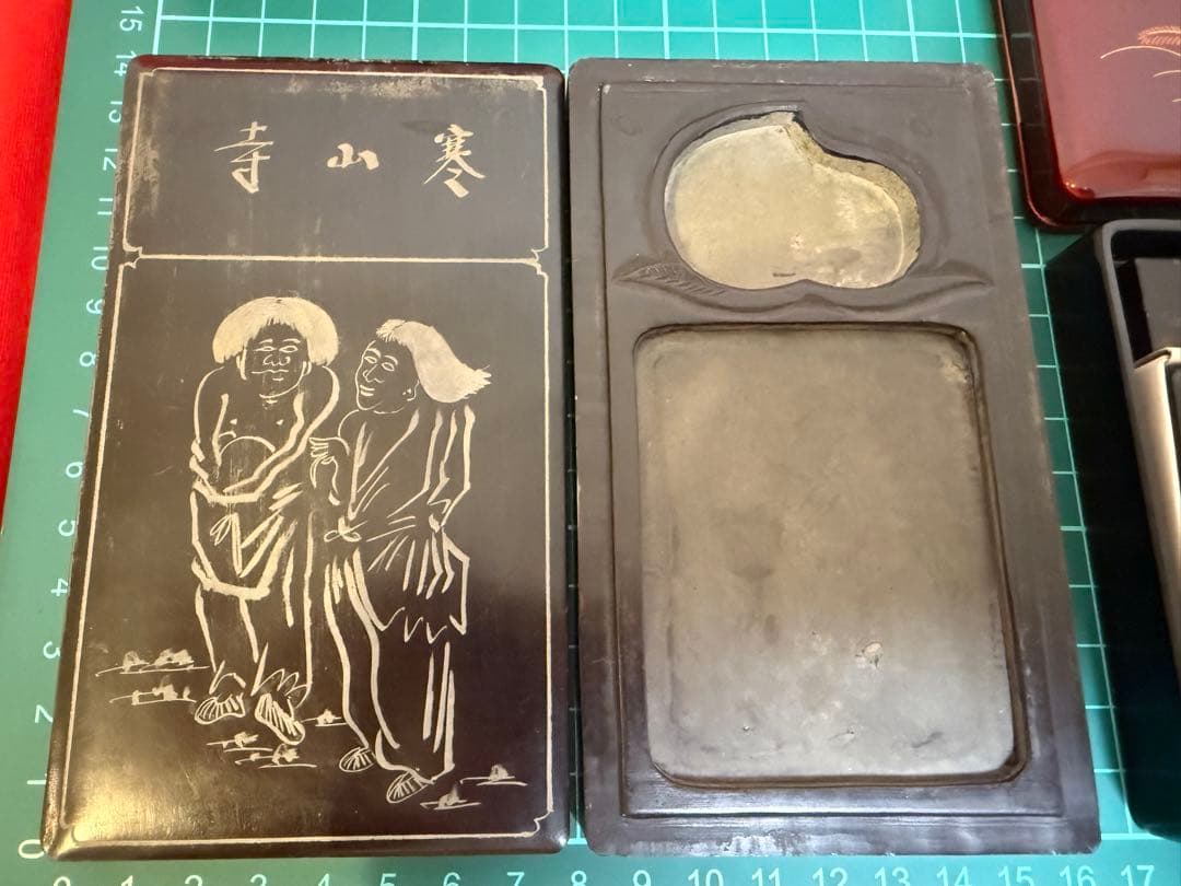 ミニ硯 ★☆ 雄勝硯 寺山寒 中国工芸品 豆 文鎮 書道 まとめて