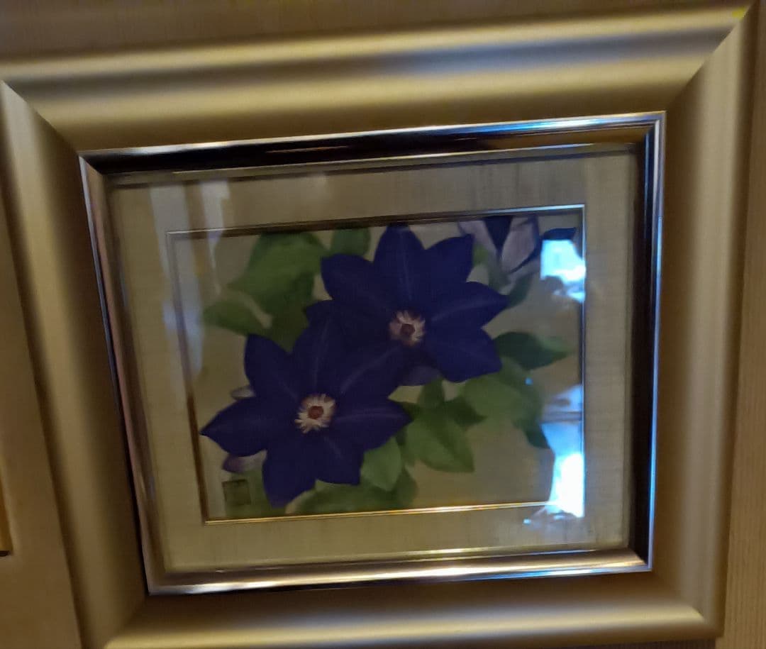 日本画　クレマチス