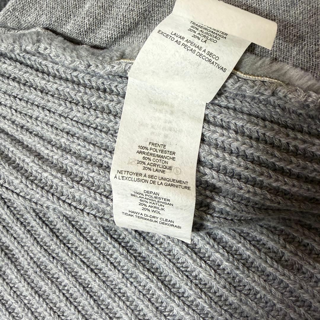 美品 Lサイズ アルマーニエクスチェンジ フェイクムートン ニットジャケット