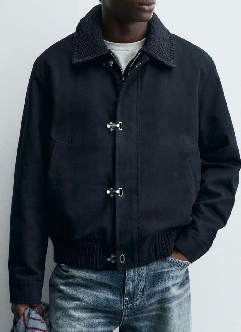 ●ZARA トグルボタンジャケット 新品 XL ネイビーブルー 完売品