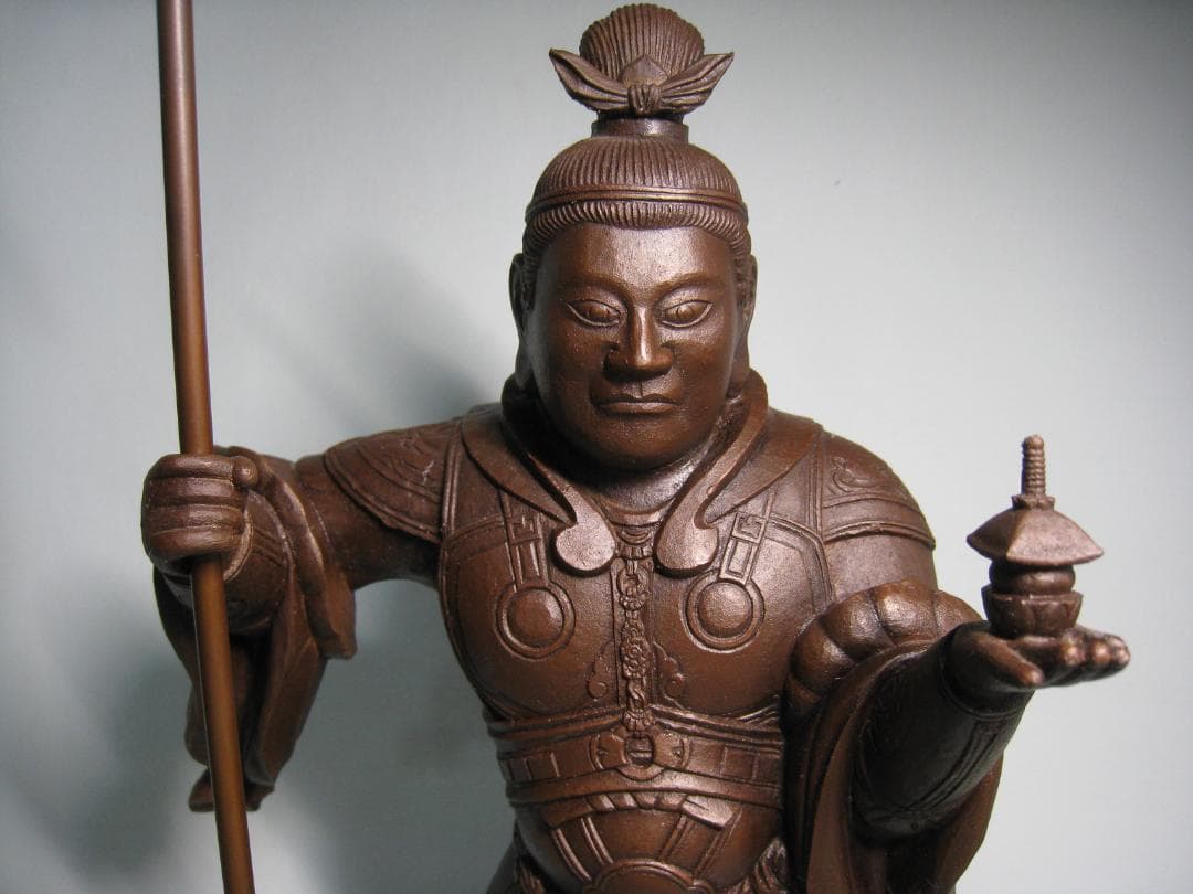 ブロンズ製【毘沙門天立像 】京仏師今来田圓篁作　国宝運慶作毘沙門天立像写し　守護