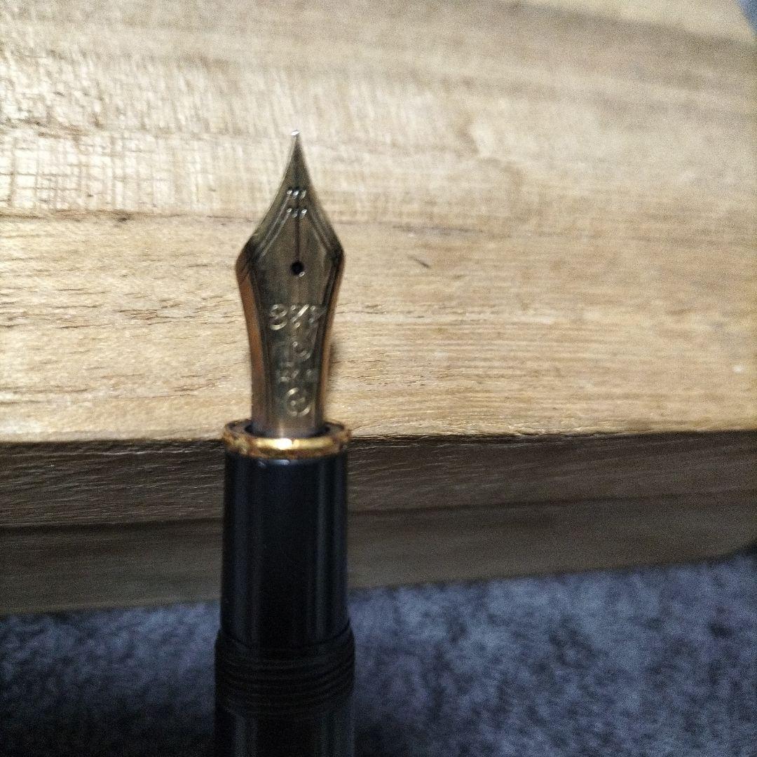 14K プラチナム　黒色プラスチック万年筆