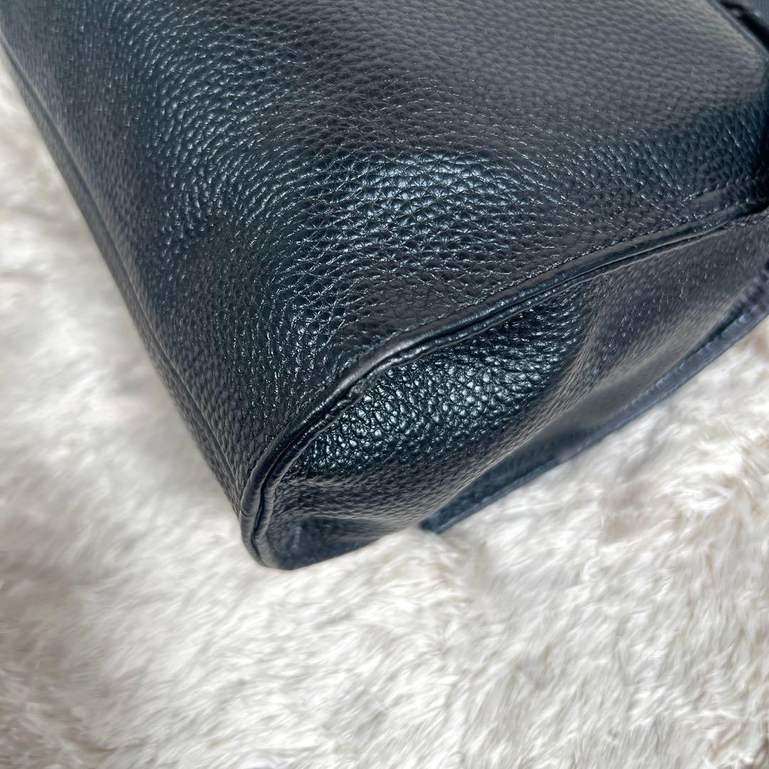 イアパピヨネ ワイドテープショルダーバッグ ブラック ホワイトストーン