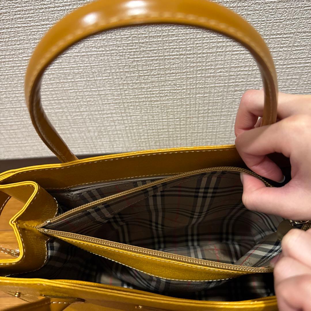 BURBRRY バーバリー ハンドバッグ トートバッグ イエロー