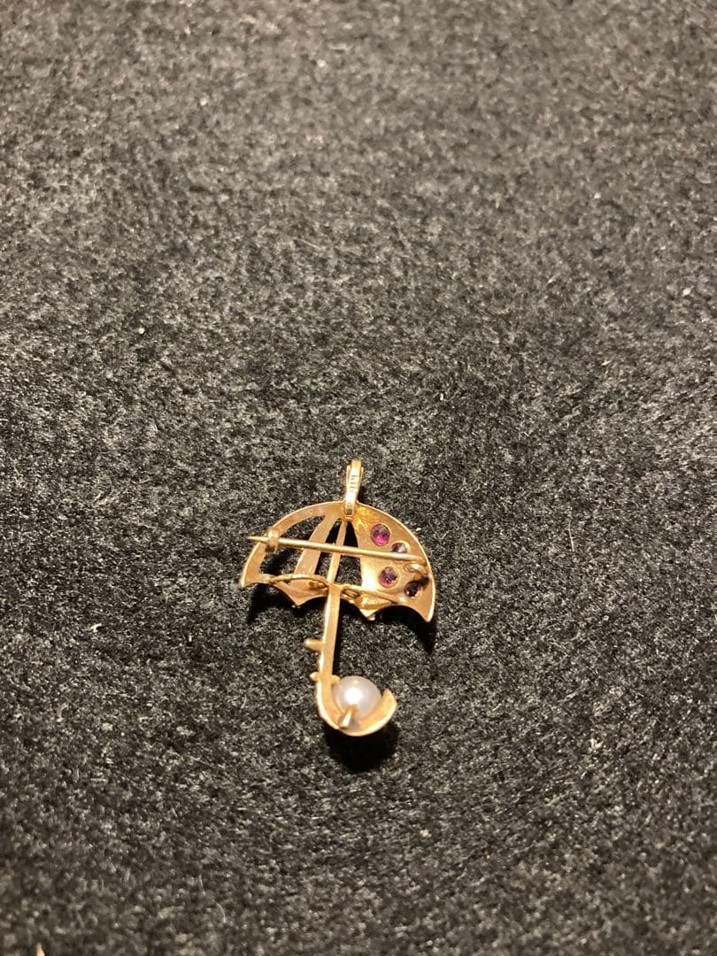 K18ペンダントトップ（真珠　ルビー)