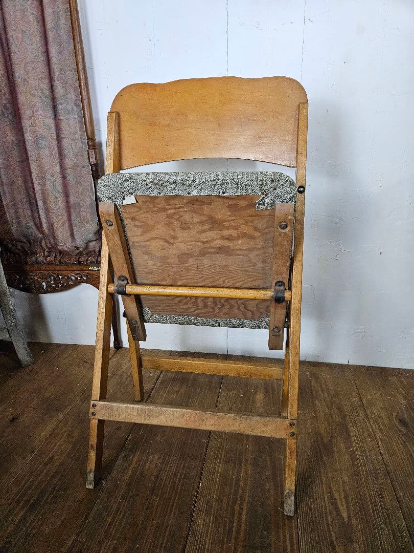 USヴィンテージ フォールディングチェア 木製 折り畳み椅子 古家具