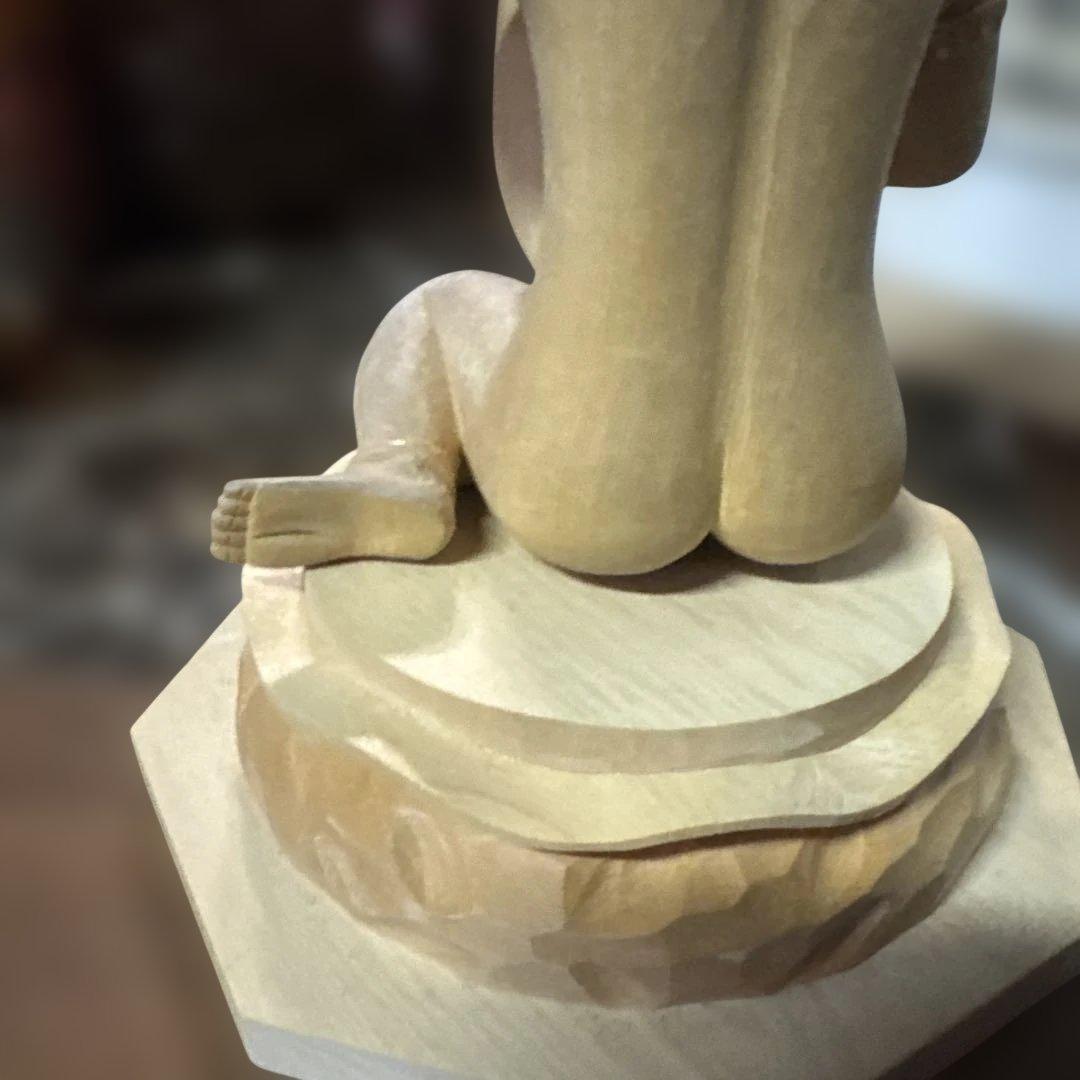 金運招来　木曽檜材　細密手彫り　裸弁財天様　ご利益　縁起物