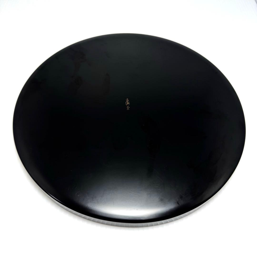 未使用 高級 輪島塗 金 漆器 天然木 干菓子盆 丸盆 膳 トレー 伝統工芸