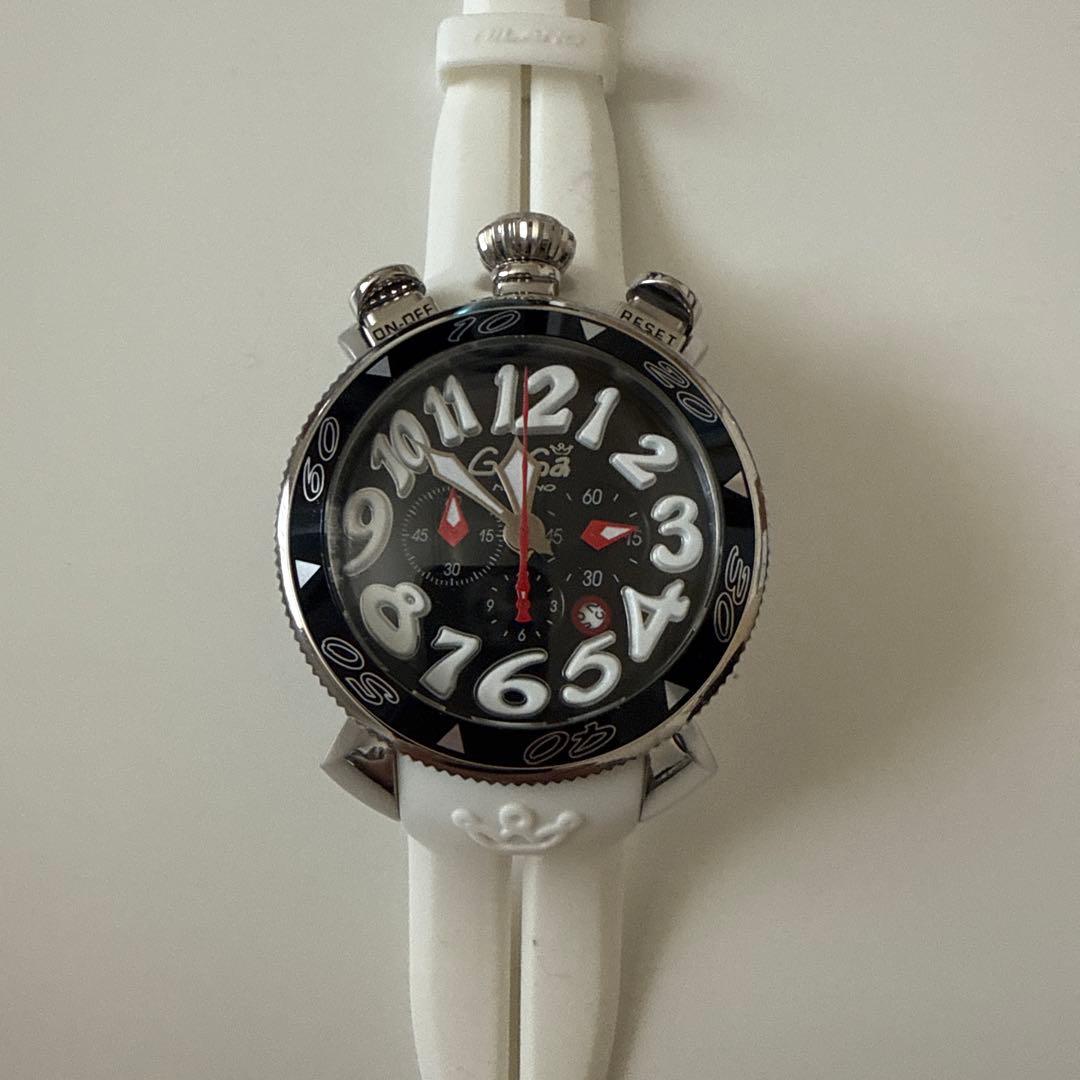 ガガミラノ ラバーベルト 時計 ホワイト/ブラック