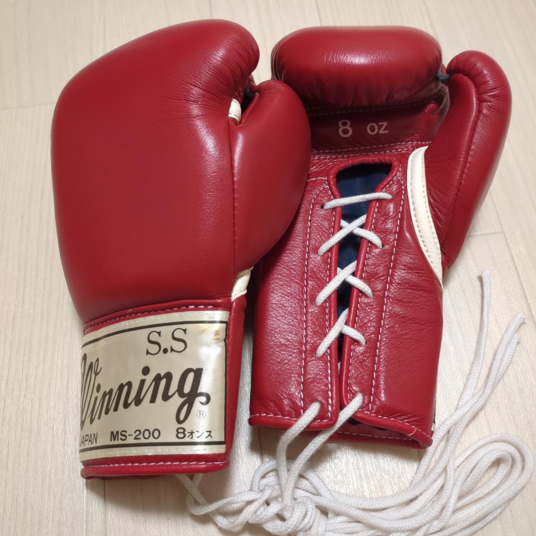 レア 旧ロゴ Winning ボクシンググローブ 8oz 赤 ウイニング 旧ロゴ