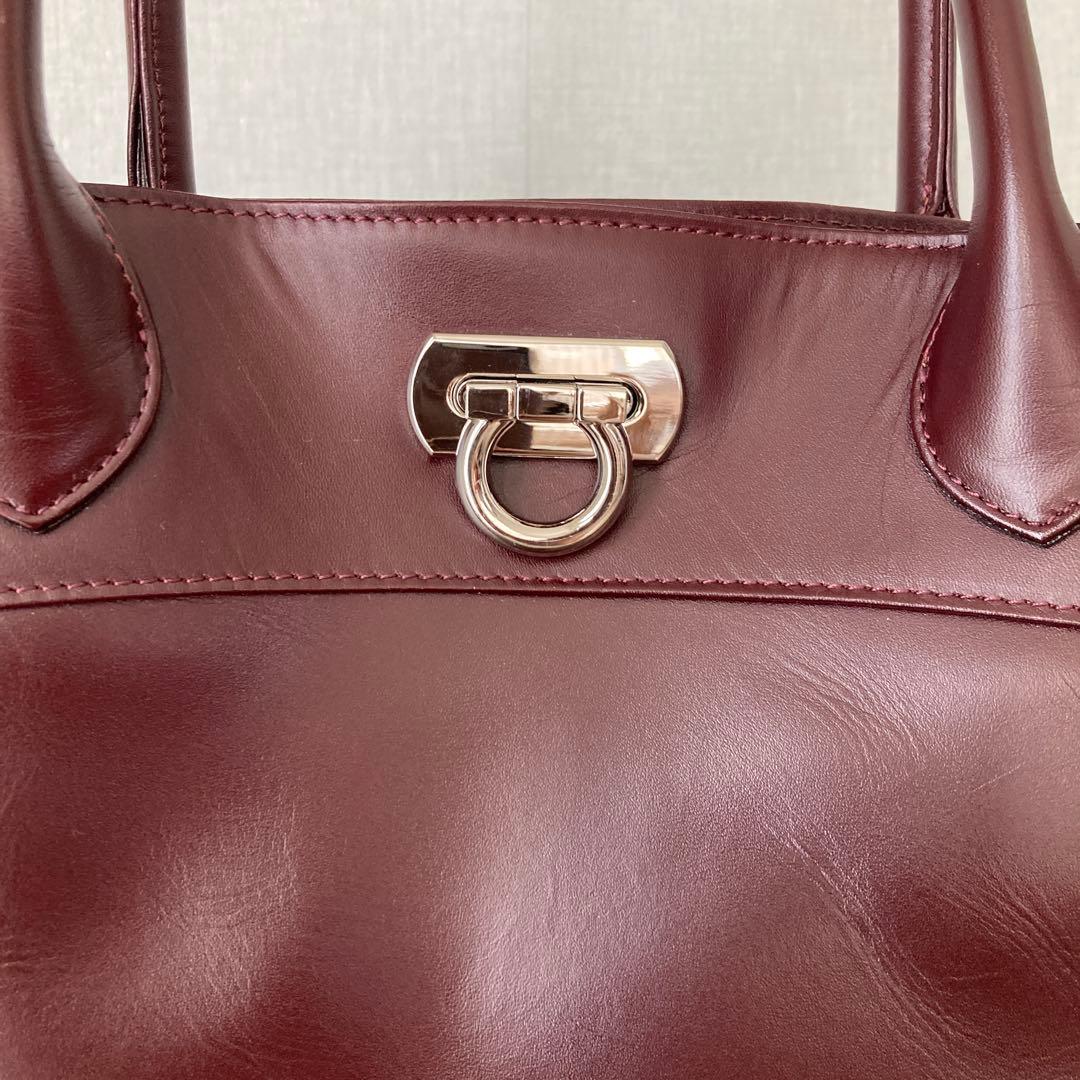 傳濱野（皇室御用達）クラッシックトートバッグ　ボルドー