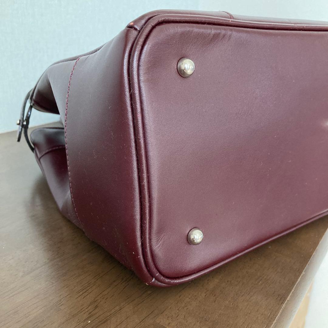 傳濱野（皇室御用達）クラッシックトートバッグ　ボルドー