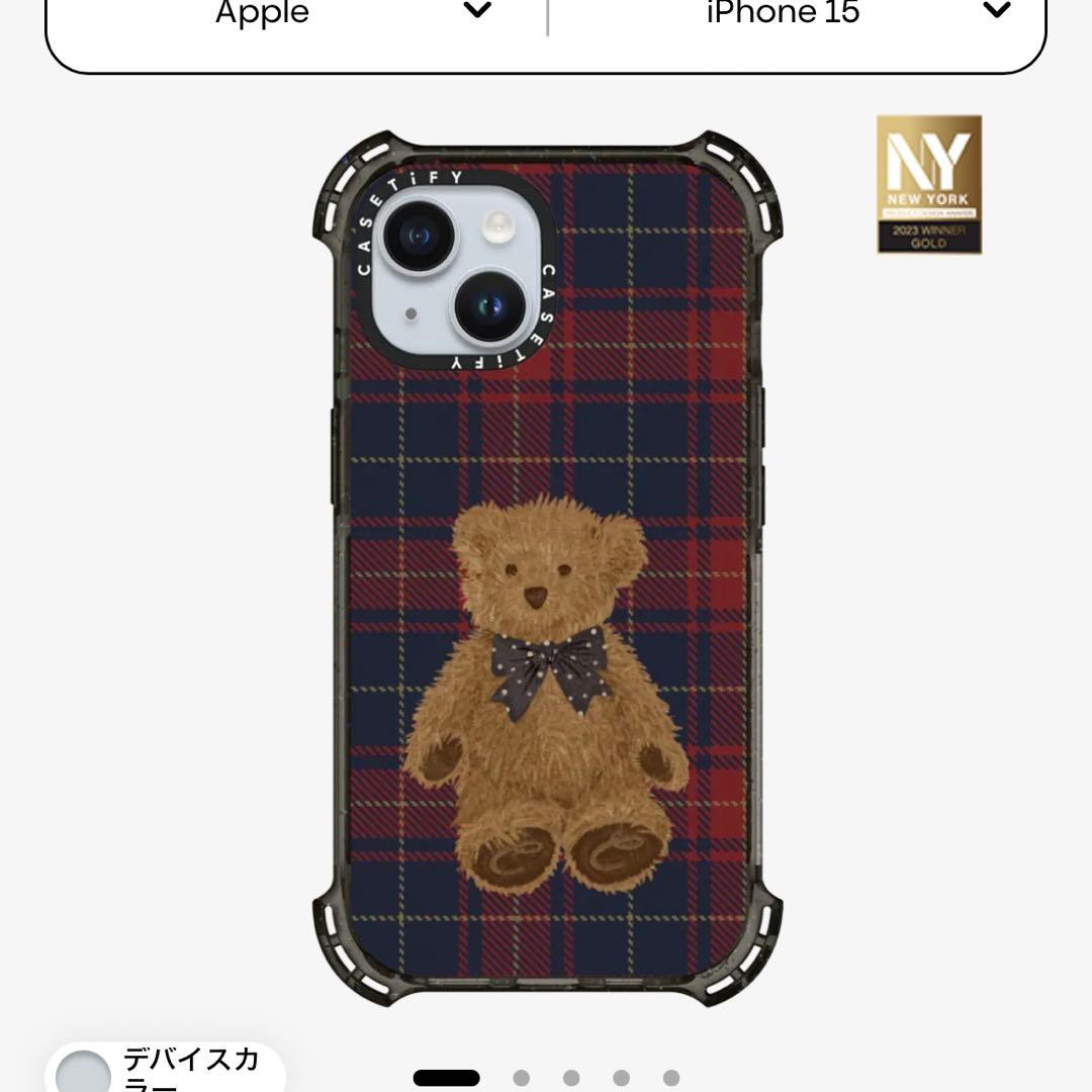新品未使用casetifyバウンスケース MagSafe対応 チェックテディベア