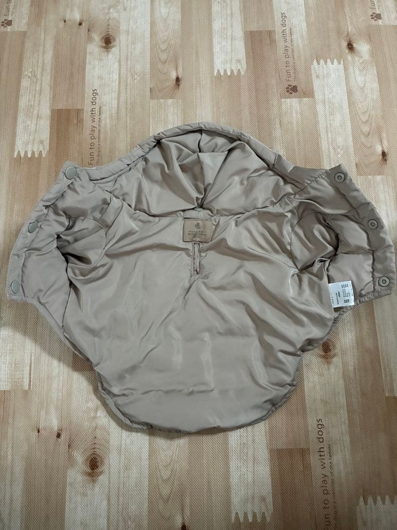 モンシェリ 犬用ダウンジャケット ベージュ フード付き L
