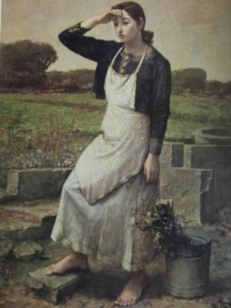 鬼頭　鍋三郎、手をかざす女、希少な画集より、新品高級額装付、版上サイン入り