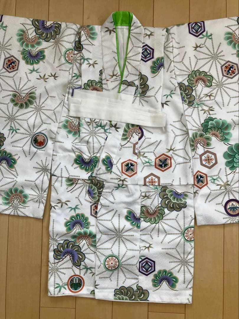 七五三　着物　3歳　男の子用　フルセット　花うさぎ　着物と被服コートセット