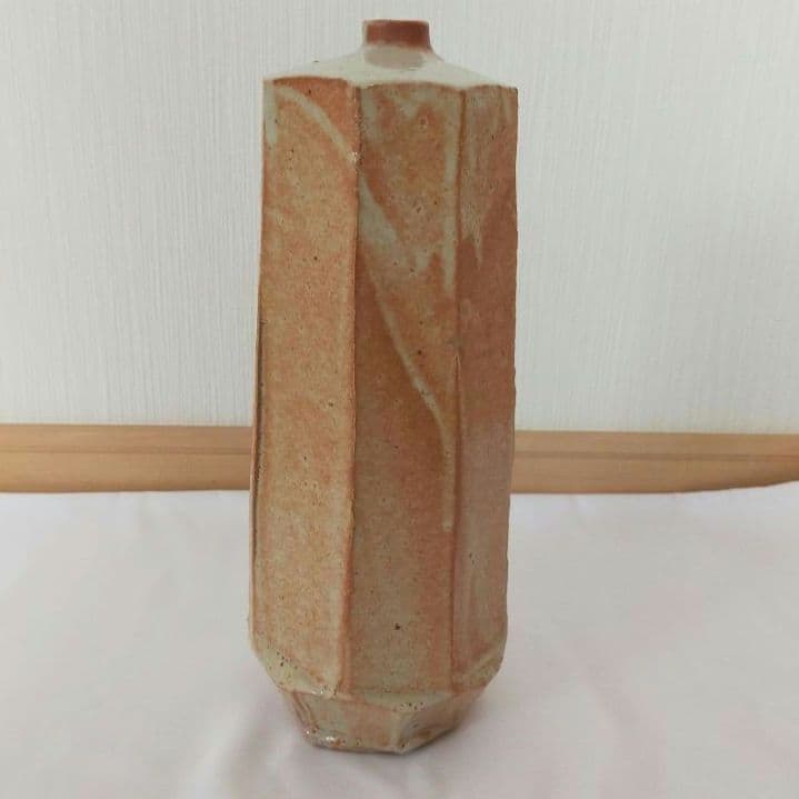 人間国宝　鈴木蔵　志野　壺　33cm　桐箱入り