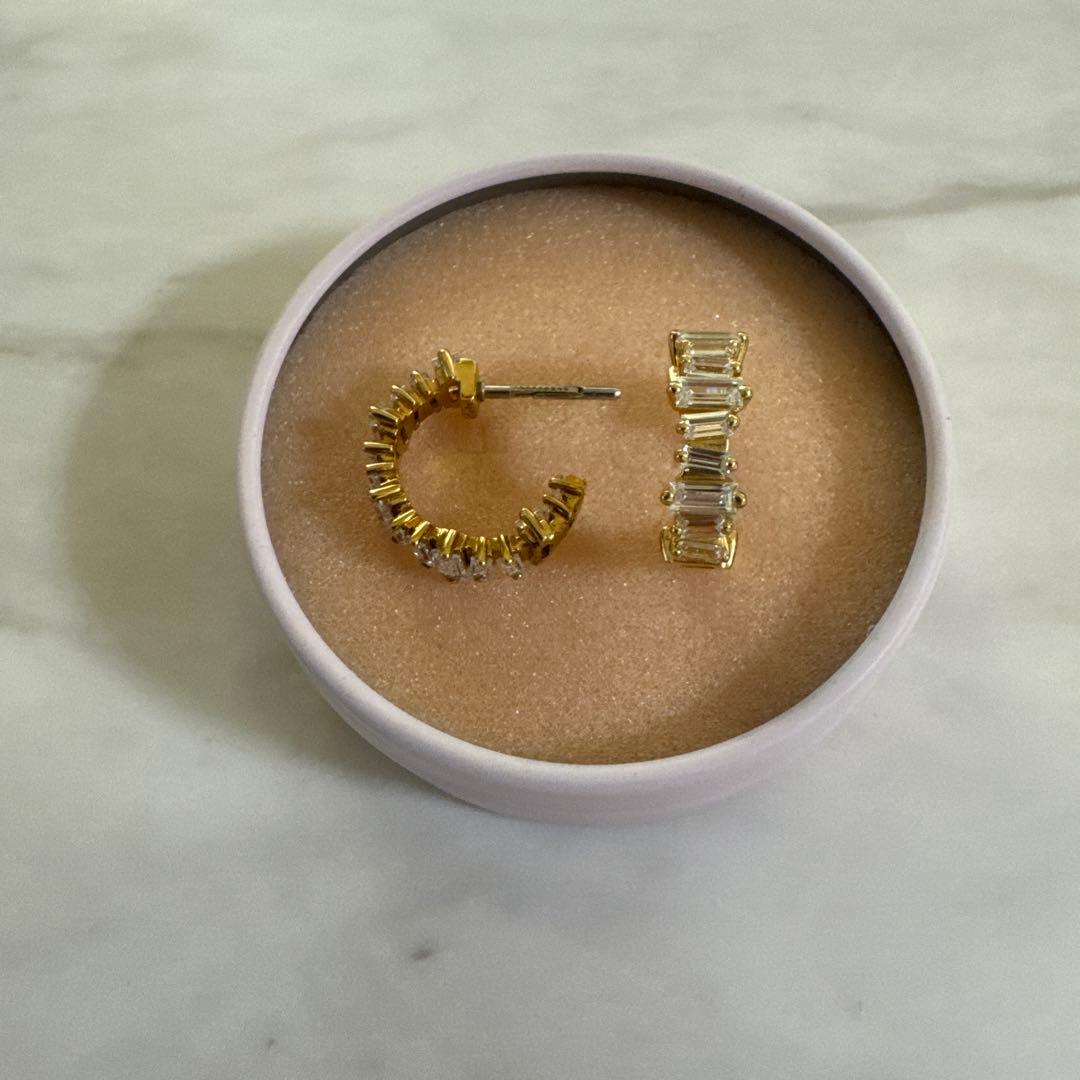 【BAQLESS】バックレス ゴールド ストーン ピアス 新品未着用