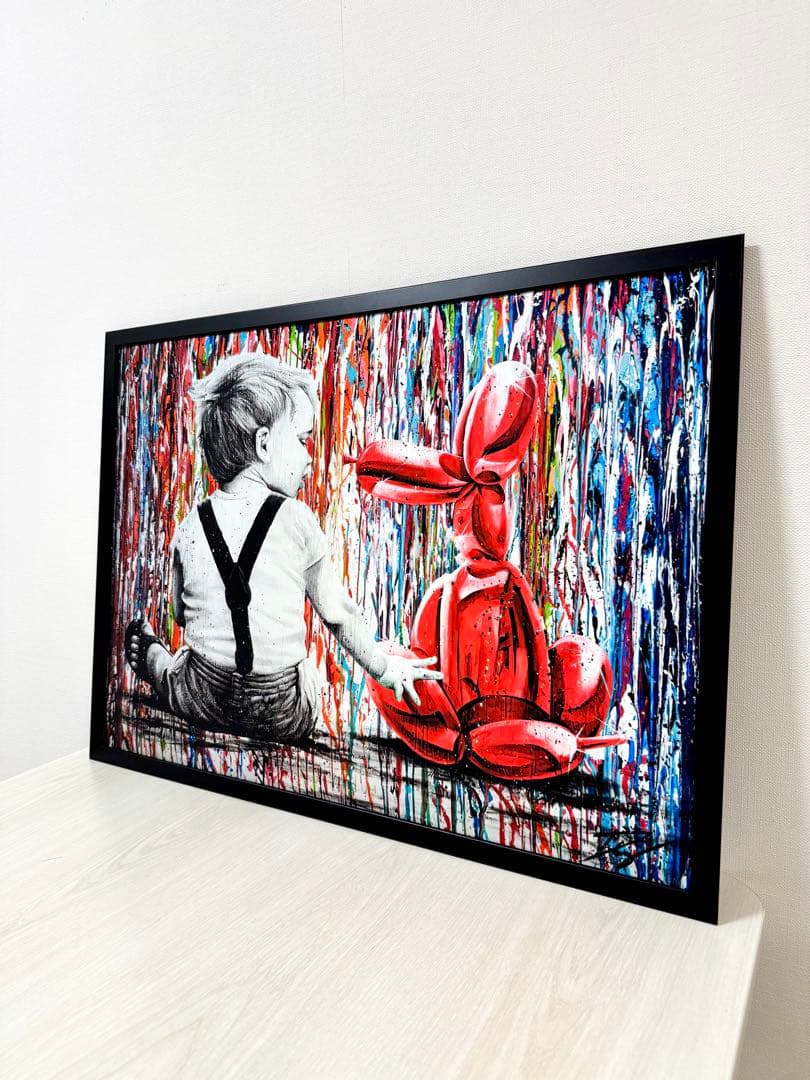 No.237フレーム付きキャンバスアート　バルーンドッグ バンクシー　バスキア