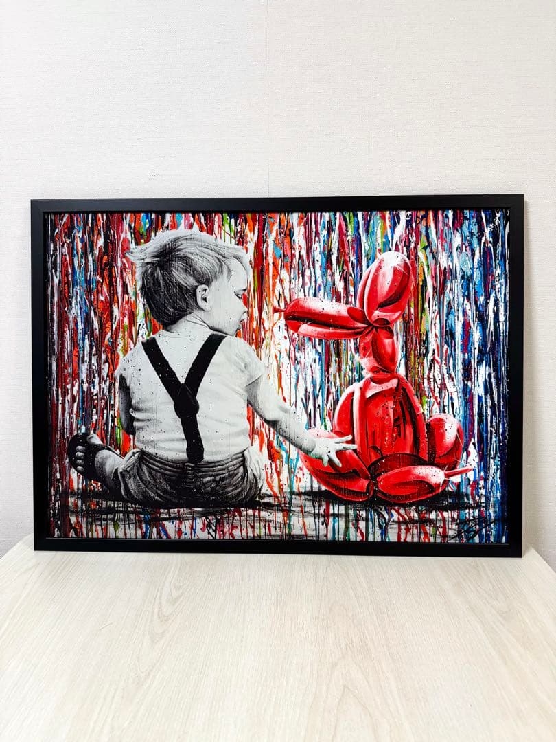 No.237フレーム付きキャンバスアート　バルーンドッグ バンクシー　バスキア