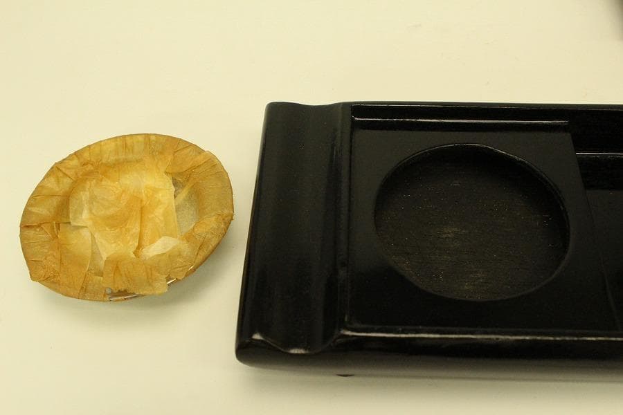 螺鈿蓋物 窓網代 花鳥蒔絵 四方 煙草具 二件(A742)