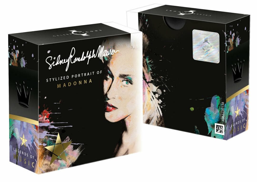 【新品】2019 ソロモン諸島 マドンナ カラー銀貨 専用ケース 保証書付