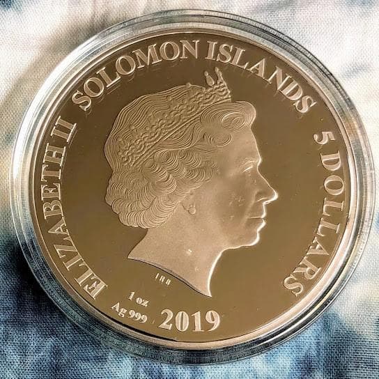 【新品】2019 ソロモン諸島 マドンナ カラー銀貨 専用ケース 保証書付