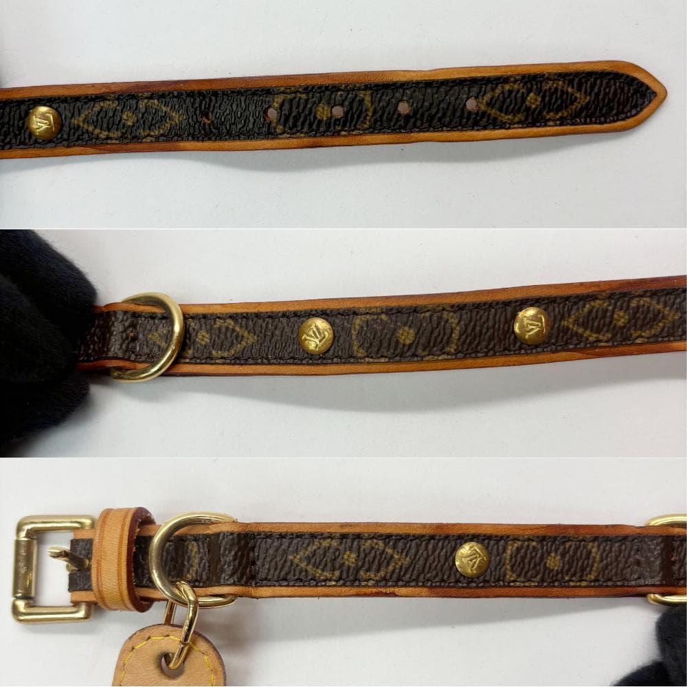 ルイヴィトン ペット首輪 モノグラム M58072 小型犬 猫 レザー