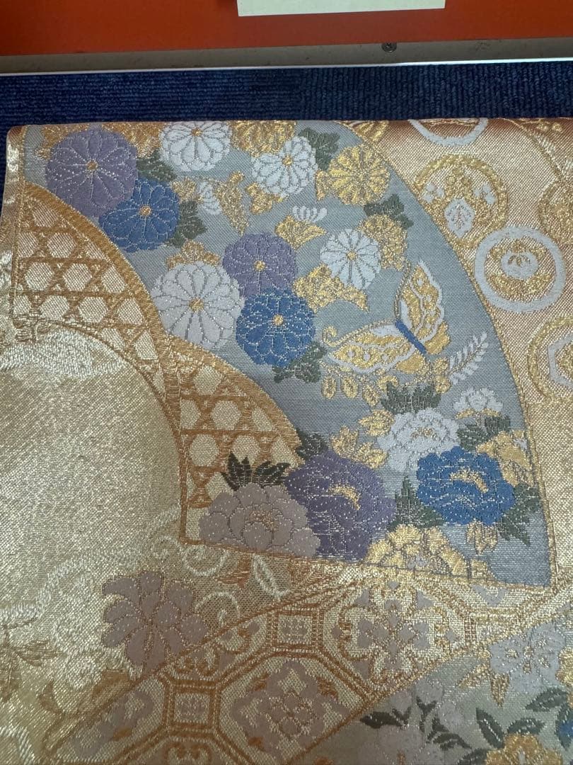 2691袋帯 古代彫金紋 西陣織 金糸　高級上質上品　約440cm 未使用