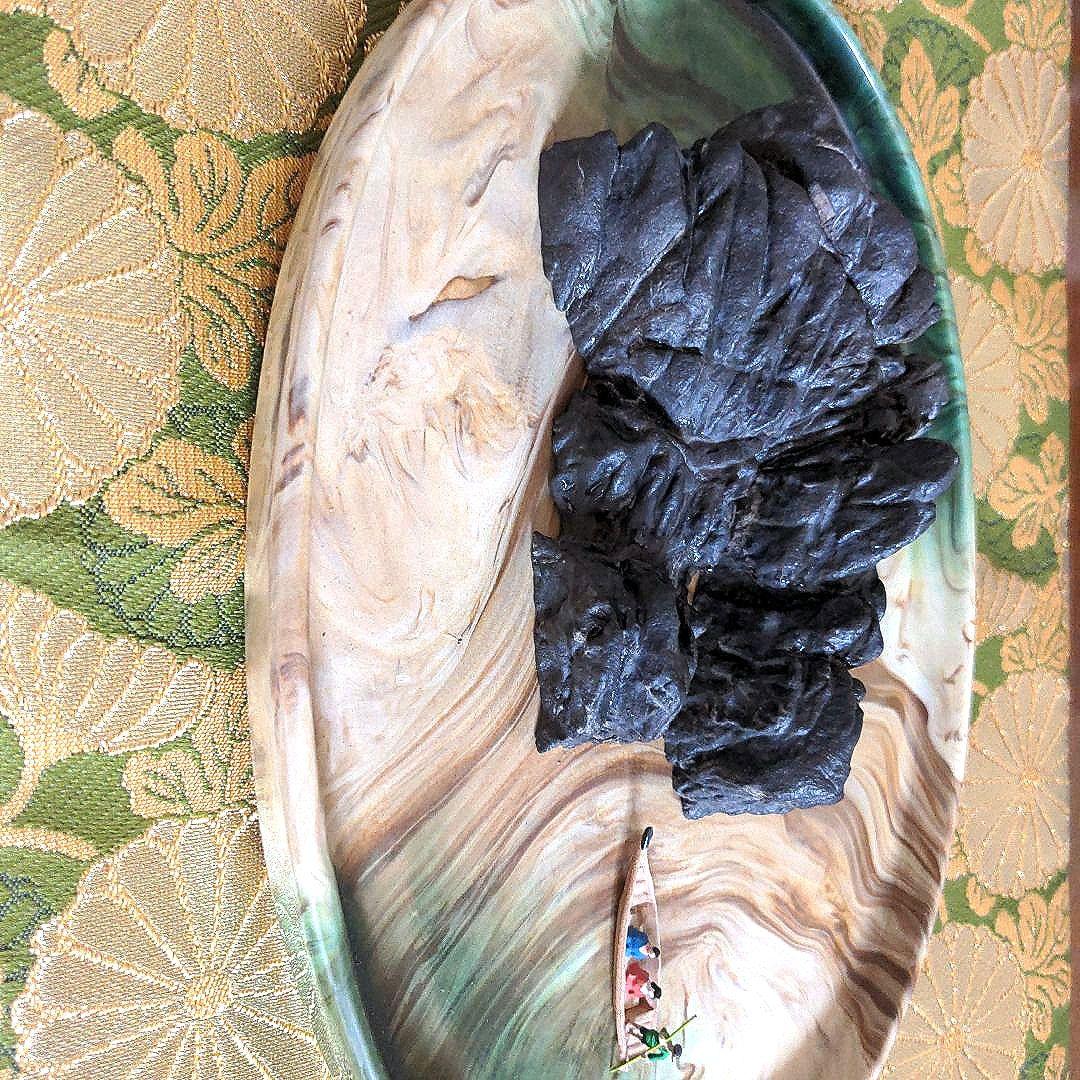 最終価格 盆栽 盆石 添配 水盤 静岳石 水盤 添配セット 水石 盆石