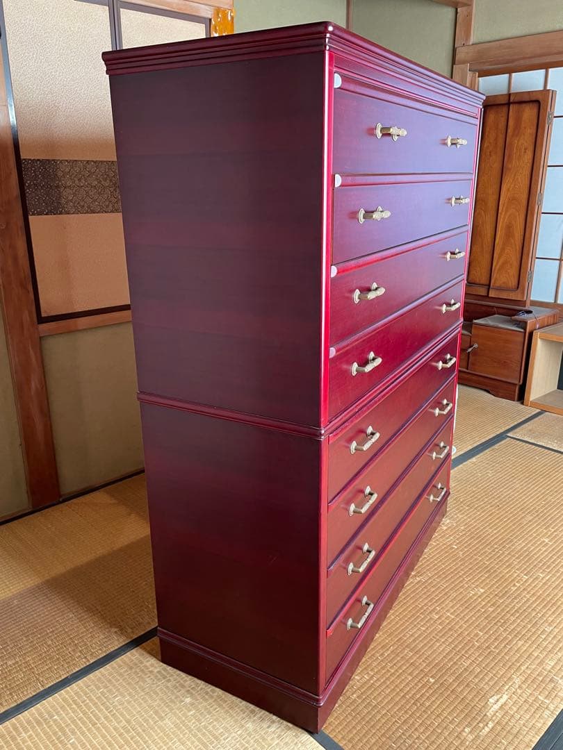 昭和レトロ　木製タンス 8引き出し