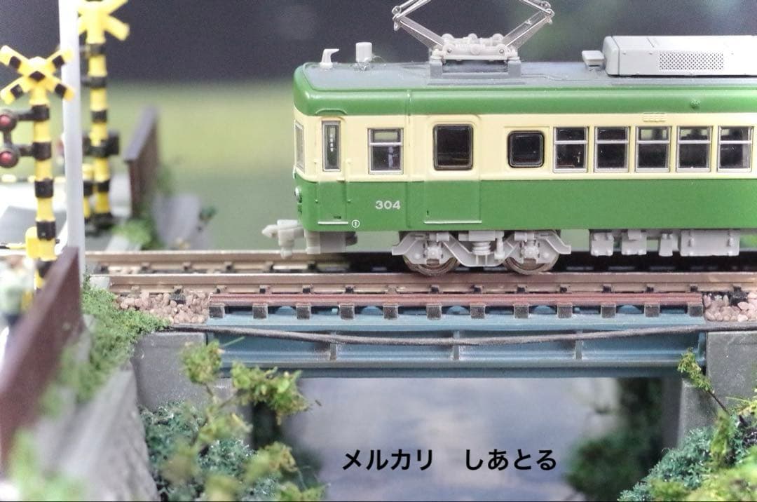 江ノ電 七里ヶ浜 行合川鉄橋 鉄道ジオラマ展示台 Nゲージ 鉄道模型 ジオコレ