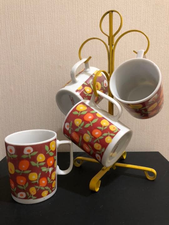 ビンテージ　マグカップ4点＆マグスタンド　セット