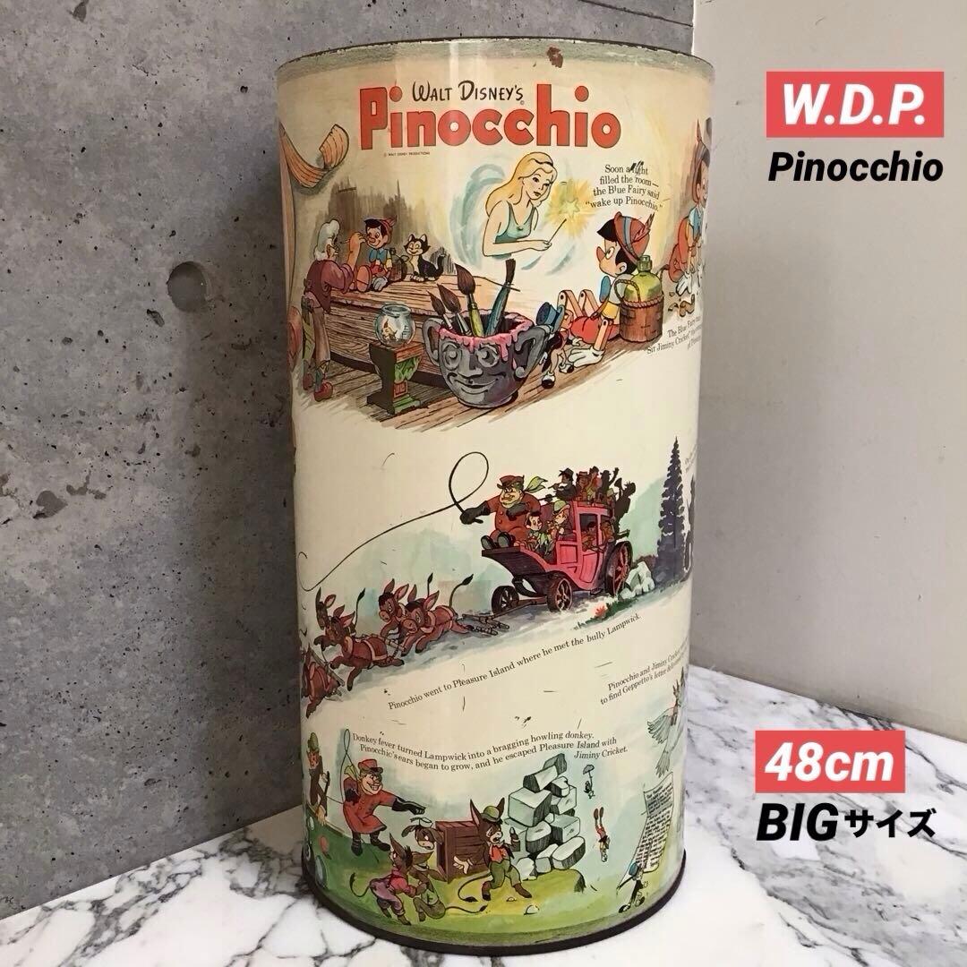 ピノキオ W.D.P. ビンテージ ブリキ缶 BIGサイズ ディズニー